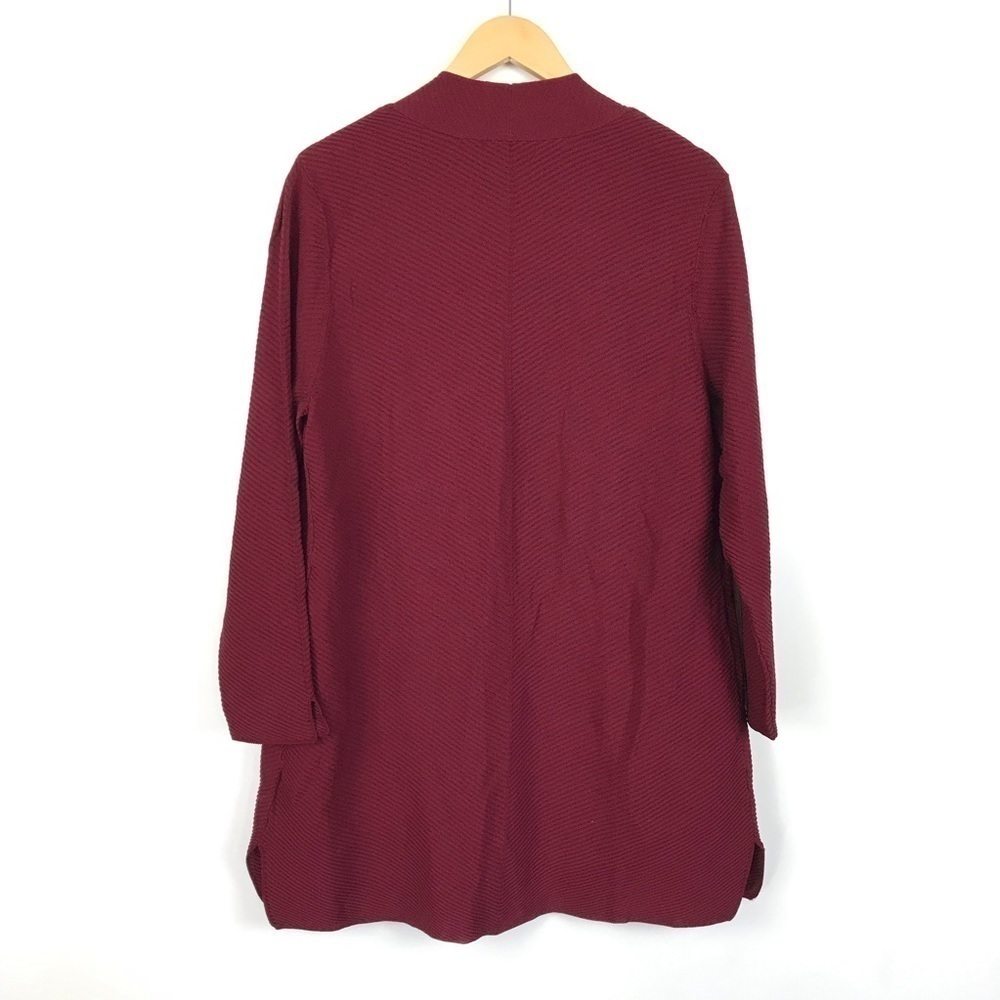 Charter Club Red Ribbed Duster Cardigan Large - Picture 3 of 7